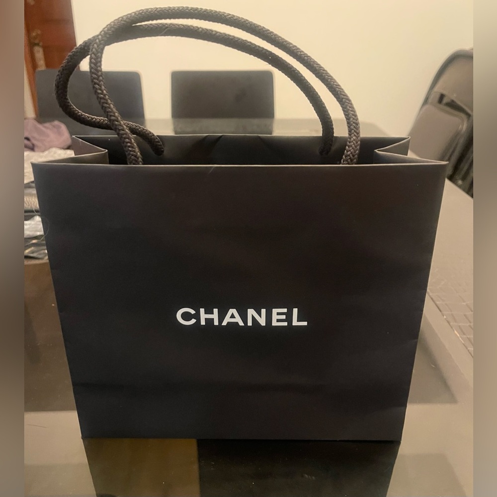 CHANEL  Authentic Paper Small Gift Shopping Empty Bag Black